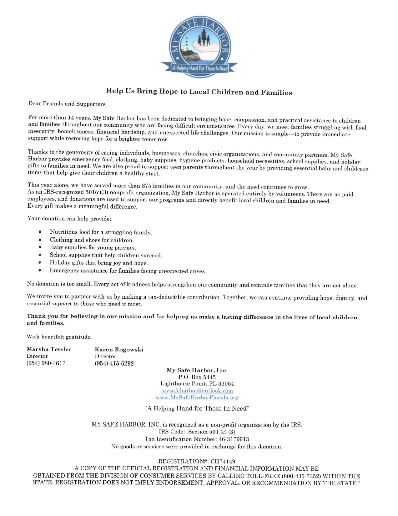 Our 2026 donation letter (click to view the full-size letter)